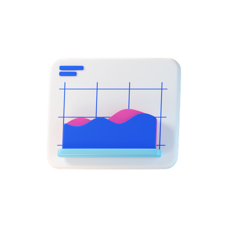 Wave Chart 3D Icon