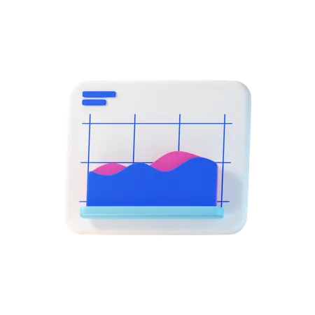 Wave Chart 3D Icon
