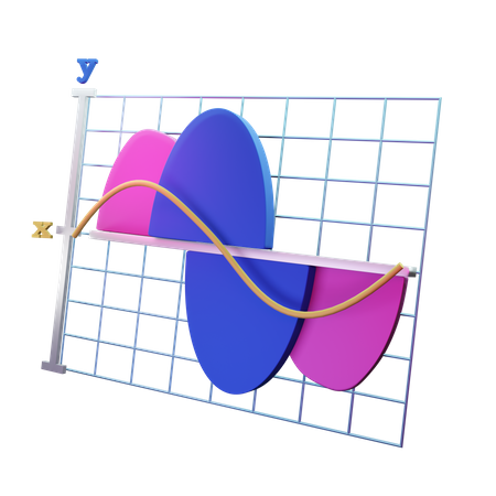 Wave Graph  3D Icon