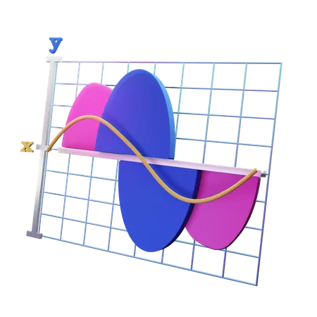 Wave Graph  3D Icon