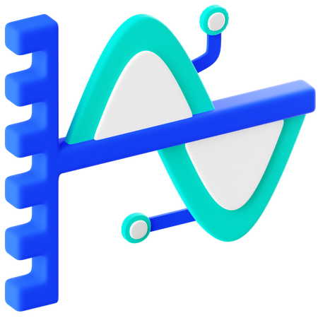 Wave Graph  3D Icon