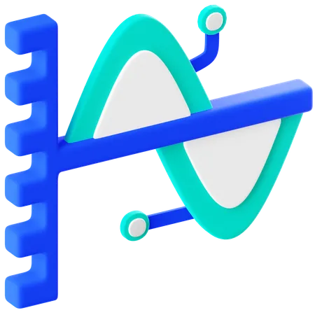 Wave Graph  3D Icon