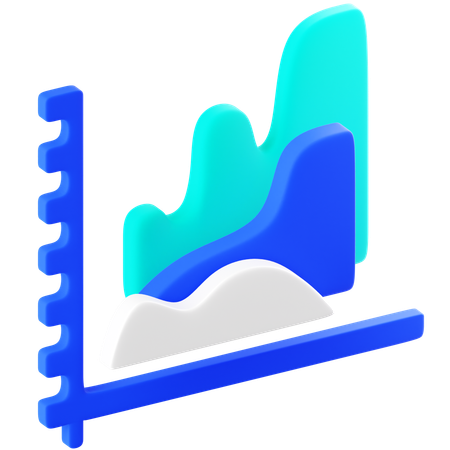 Wave Graph  3D Icon