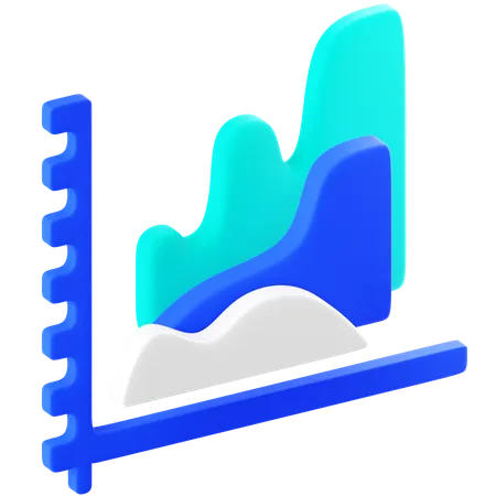 Wave Graph  3D Icon