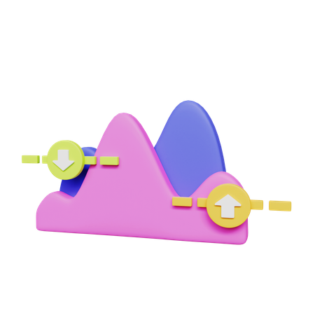 Wave Graph  3D Icon