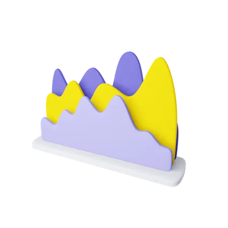 Wave Graph  3D Icon