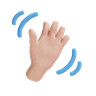 wave hand 3d logo