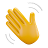 3d wave hand gesture emoji