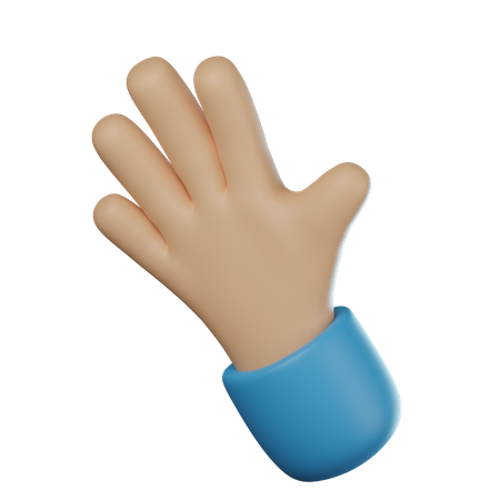 Wave Hand Gesture 3D Icon