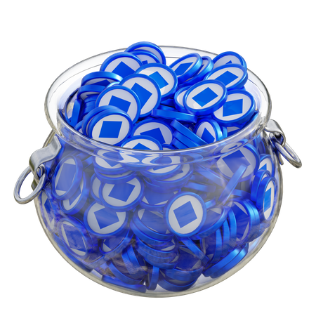 Waves Clear Glass Pot  3D Icon