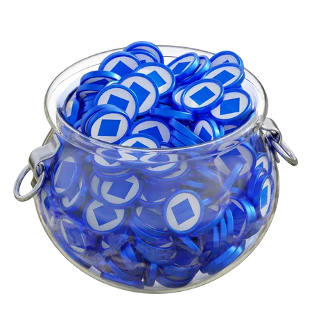 Waves Clear Glass Pot  3D Icon