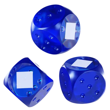 Waves Glass Dice Crypto  3D Icon