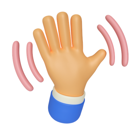 Waving Hand Gesture  3D Illustration