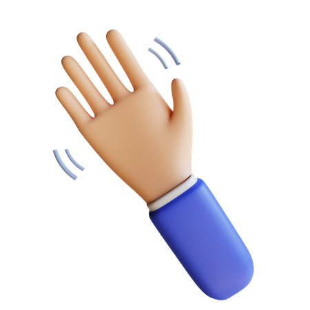 Waving Hand Gesture 3D Illustration