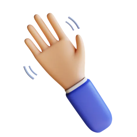 Waving Hand Gesture 3D Illustration