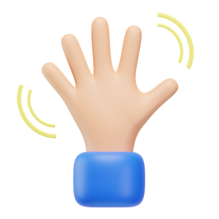 Waving Hand Gesture 3D Icon