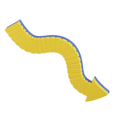 Wavy Arrow  3D Icon