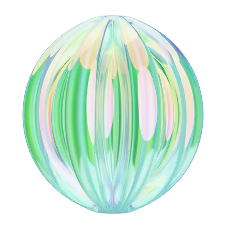 Wavy Ball Chrome  3D Icon