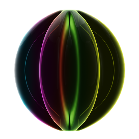 Wavy Ball Neon Abstract  3D Icon