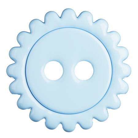 물결 모양 가장자리 버튼  3D Icon