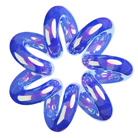 물결 모양의 꽃  3D Icon