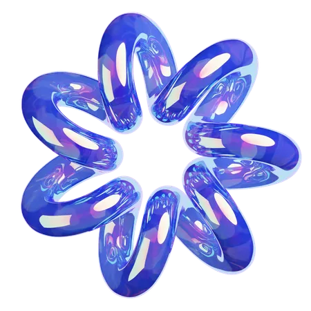 물결 모양의 꽃  3D Icon