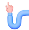 Wavy Hand With Blue Sleeve Is Pointing Upwards