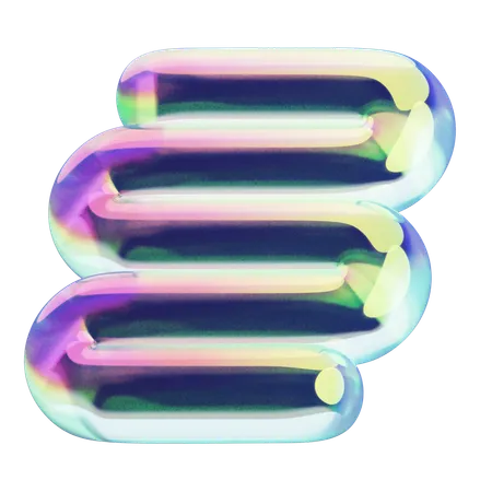 Wavy Line Chrome  3D Icon