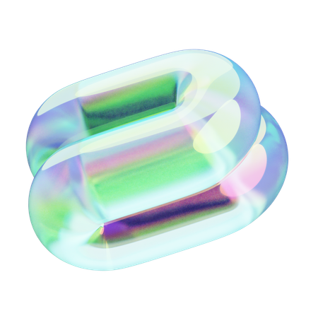 Wavy Line Chrome  3D Icon