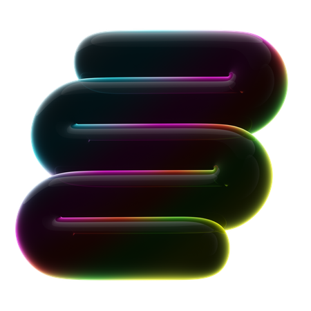 Wavy Line Neon Abstract  3D Icon