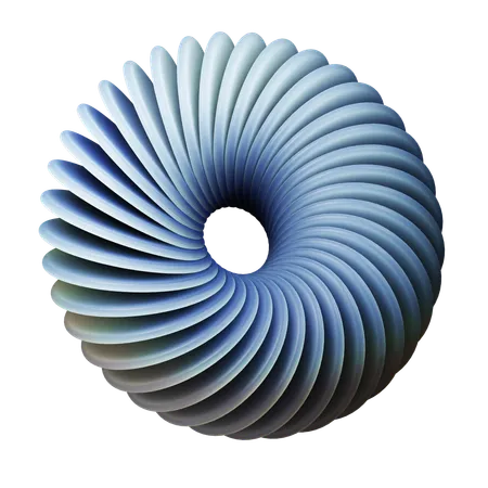 Wavy Spiral Shape  3D Icon