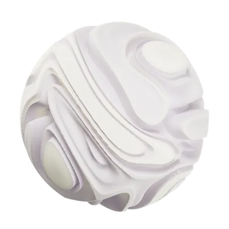 Wavy White  3D Icon