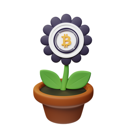 Wbtc Krypto Blumentopf  3D Icon