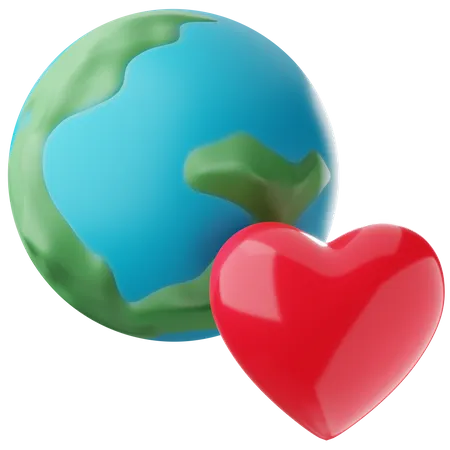 We love our planet  3D Icon