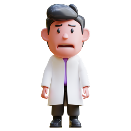 Weak Scientist  3D Illustration