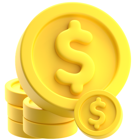Wealth Accumulation Gold Coins  3D Icon
