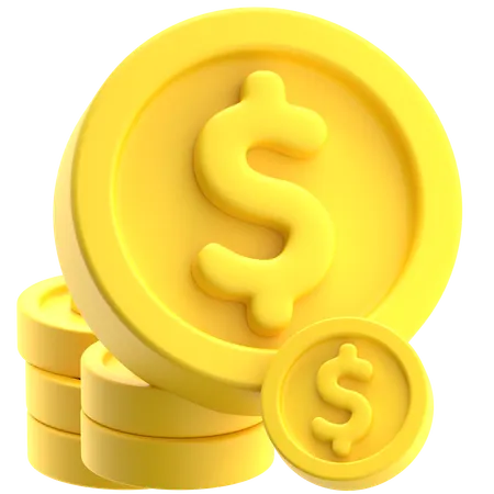 Wealth Accumulation Gold Coins  3D Icon