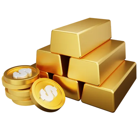 Wealth treasure gold  3D Icon