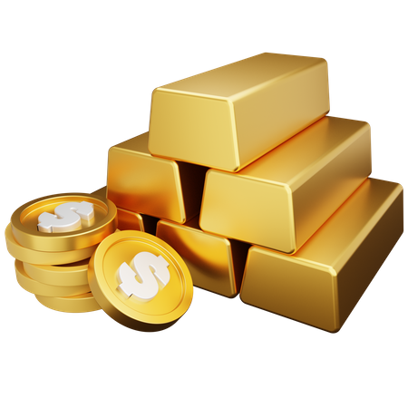 Wealth treasure gold  3D Icon