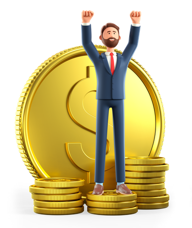 Wealthy businessman  3D Icon