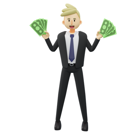Wealthy businessman  3D Icon