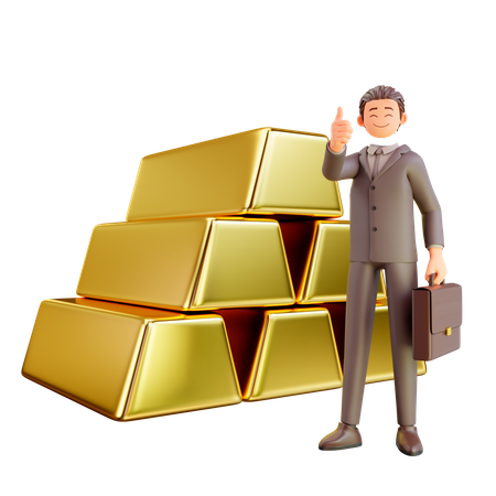 Wealthy Businessman  3D Icon