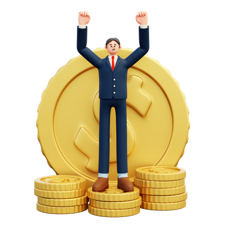 Wealthy Businessman  3D Illustration