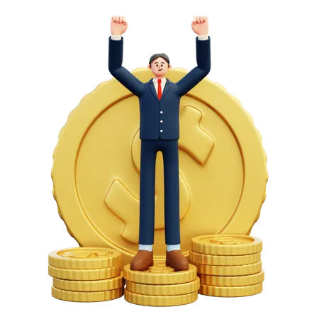 Wealthy Businessman  3D Illustration