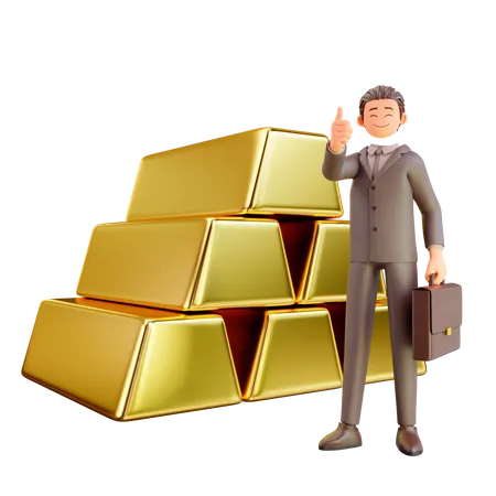 Wealthy Businessman  3D Illustration