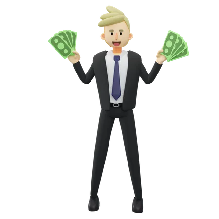 Wealthy businessman 3D Illustration