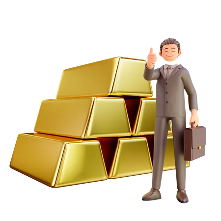 Wealthy Businessman 3D Illustration