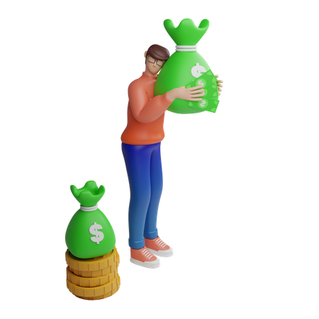 Wealthy businessman making investment  3D Icon