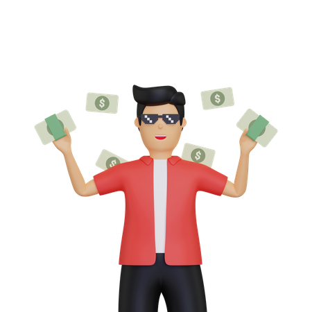 Wealthy man  3D Illustration