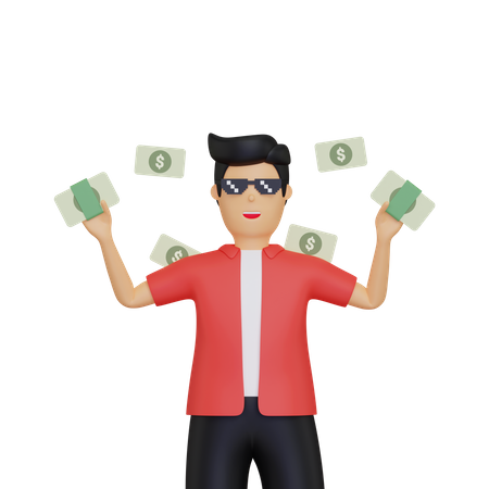 Wealthy man 3D Illustration